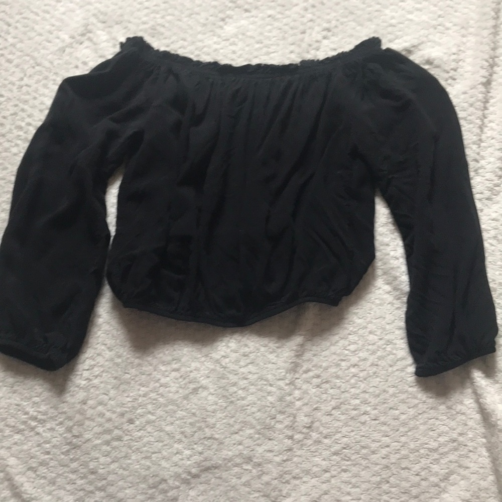 Off shoulder black top